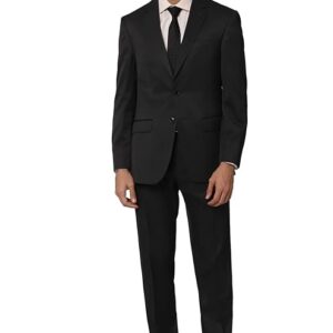 peter england men's polyester blend regular business suit pants set