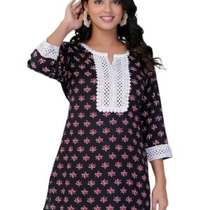stylish women's printed short kurtas trendy floral & boho prints | soft, comfy & perfect