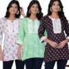 stylish women's printed short kurtas trendy floral & boho prints | soft, comfy & perfect