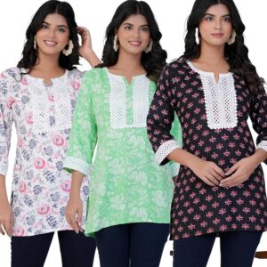 stylish women's printed short kurtas trendy floral & boho prints | soft, comfy & perfect
