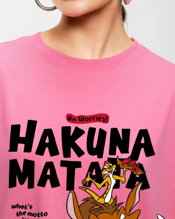 women s pink no worries graphic printed oversized t shirt 655171 1736330189 6